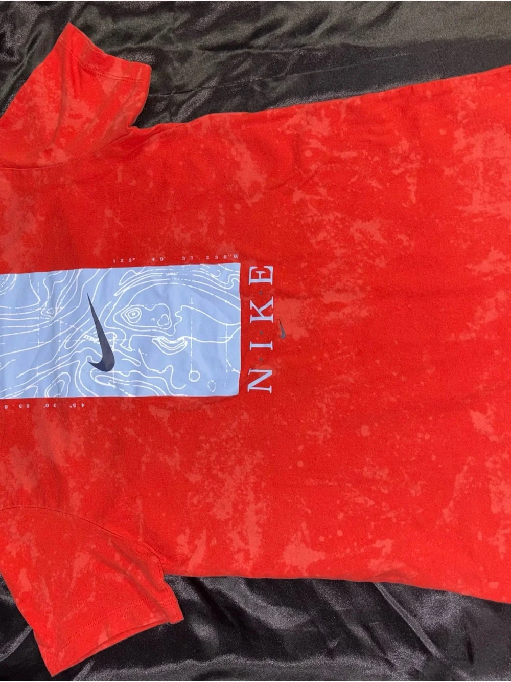 Nike Red Short Sleeve Tee with Light Blue Pocket